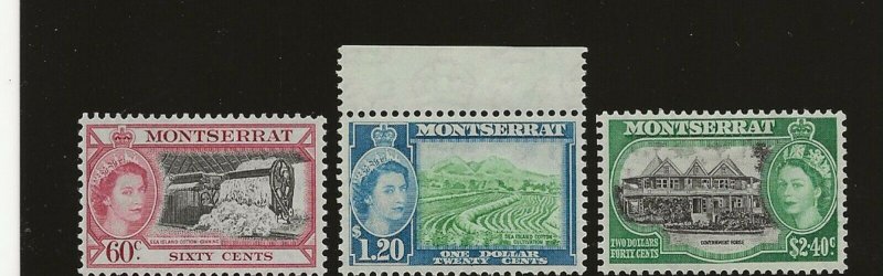 Montserrat 1953 sg.146-8 mint hinged except $1.20 mint never hinged 