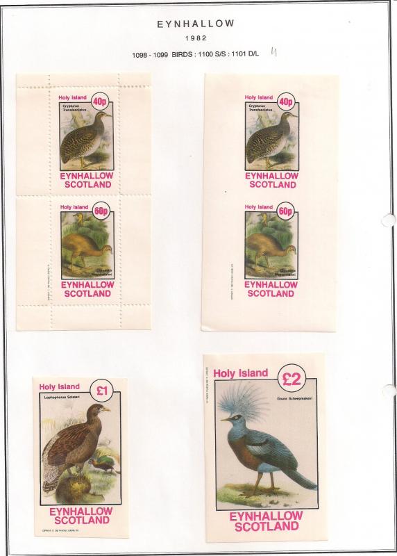 SCOTLAND - EYNHALLOW - 1982 - Birds #11 - Perf, Imp 2v, Souv, D/L Sheets-MLH