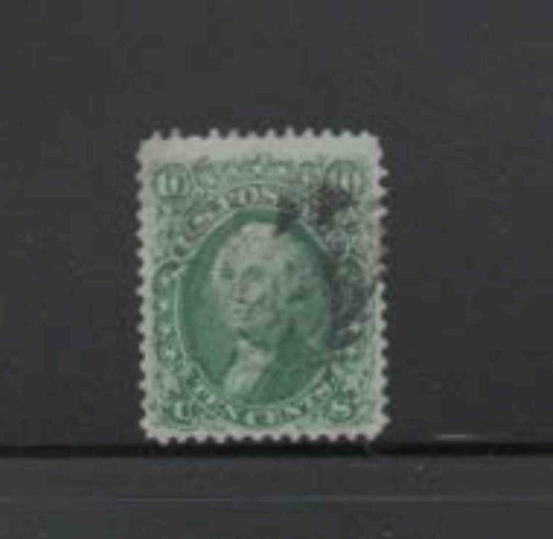 #68 1862 10 CENT WASHINGTON FANCY CANCEL F-VF USED