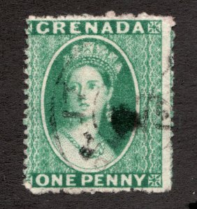 Sc 6 - Grenada - 1873 - One Penny - QV -  Used F/VF -  superfleas - cv$22.50  