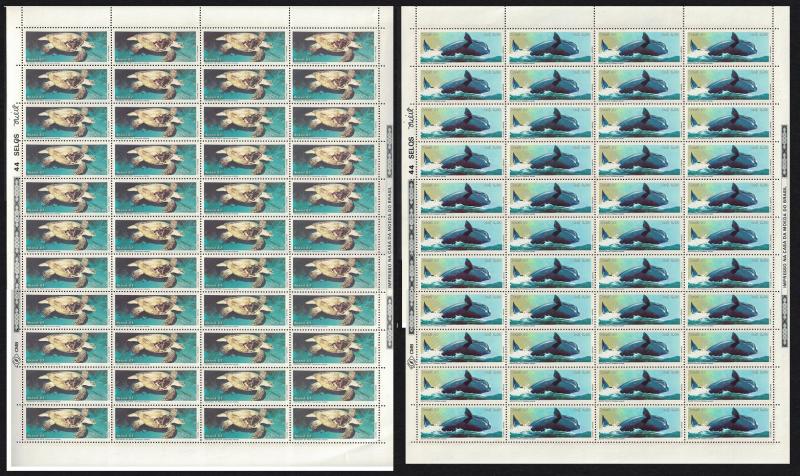 Brazil Turtle Right Wale Endangered Animals 2v Full Sheets of 50 SG#2274-2275