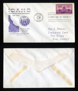 # 896 First Day Cover addressed with Grimsland cachet dated 7-3-1940