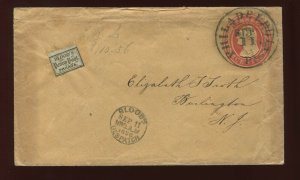 15L14 D.O. BLOOD & CO. on U10 Entire on 1856 Cover Philadelphia - NJ (15L14-U10)