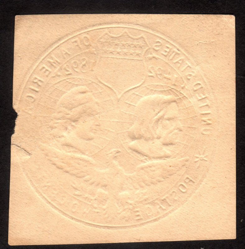1893, US, 2c, Cut square, Used, Sc U349