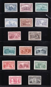 US 230P4-245P4 1893 Columbian Issue Plate Proofs on Card XF H SCV $2110 (-002)