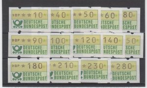 GERMANY FEDERAL REPUBLIC BRD FRAMA 1981 1.1 STANDARD SET OF 14 PERFECT MNH