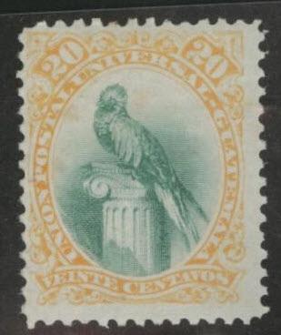 Guatemala  Scott 25 MH*  stamp tone spots in gum