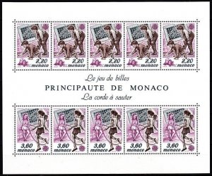 MONACO 1989 EUROPA: Children's Games. Souvenir Sheet, MNH