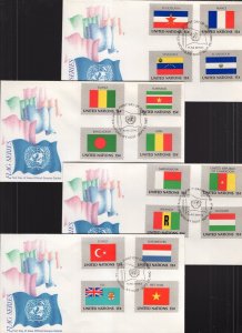 UN N.Y. 1980-89 Flag Series Complete on 40 FDC's