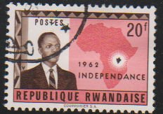 Rwanda 8 Gregoire Kayibanda and Map of Africa 1962