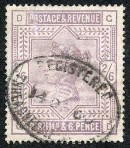 SG178 2/6 Lilac White Paper Cancelled with Registered Pmk