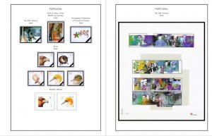 COLOR PRINTED PORTUGAL 2000-2010 STAMP ALBUM PAGES (214 illustrated pages)