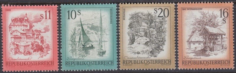 AUSTRIA Sc # 972-5 MNH PART SET of 4 HI-VAL - VARIOUS SITES & SCENES