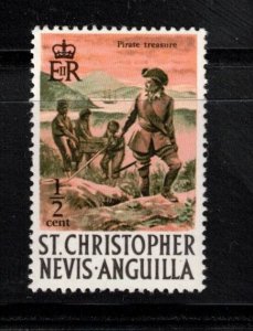 ST CHRISTOPHER, NEVIS & ANGUILLA  Scott # 206 MH - QEII & Pirate Treasure