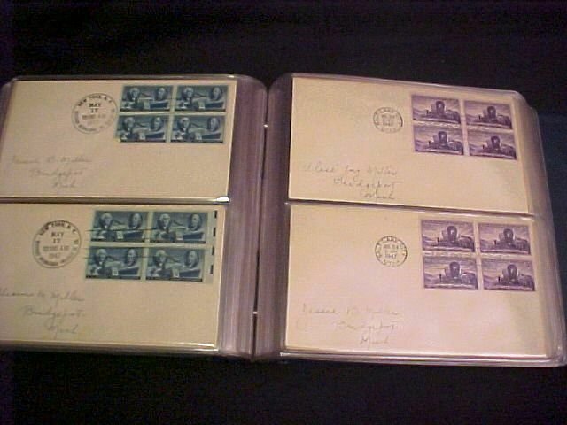 60 FDC Collection Blks/4 1940 – 1949 era Scott # 879 // 1949