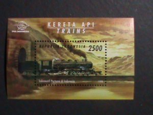 ​INDONESIA-1998 SC#1782  LOCOMOTIVE-TRAIN -MNH S/S-VF WE SHIP TO WORLD WIDE