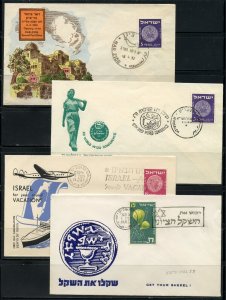 ISRAEL LOT OF EIGHT EARLY DATED SPECIAL CANCEL COVERS