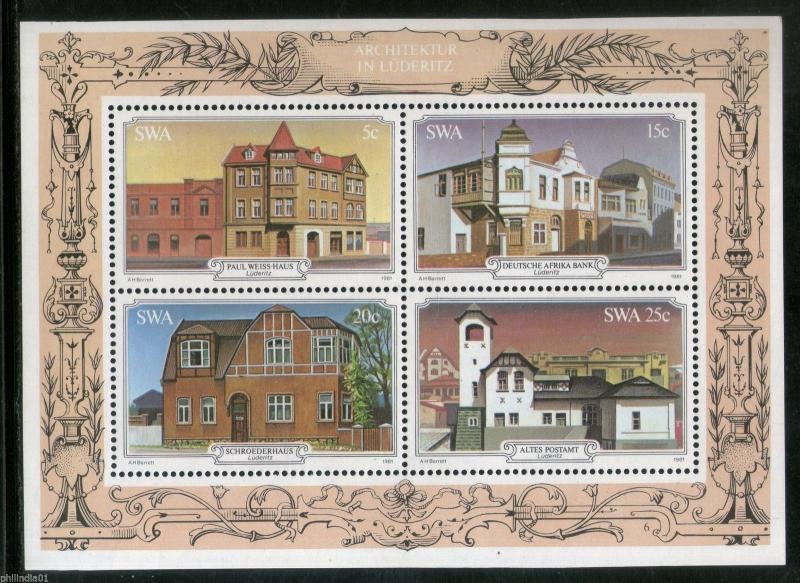 South West Africa 1981 Historic buildings in Luderitz Sc 479-82 M/s MNH # 5256