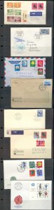 Switzerland 1954-74. COVERS. A better assortment of 8 items with tete beche pair 