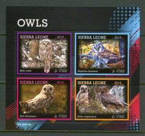 SIERRA  LEONE  2019  OWLS  SHEET  MINT NEVER HINGED