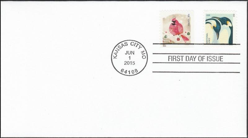 US 4989 Penguins Winter Fun Cardinal CDS FDC 2015