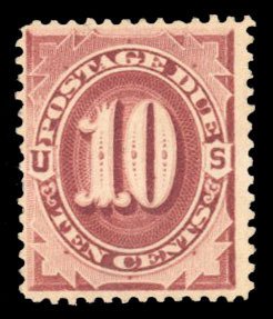 United States, Postage Dues #J26 Cat$165 (for hinged), 1891 10c bright claret...