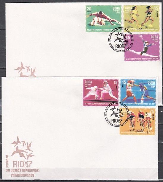 Cuba Scott cat. 4721-4726. Pan American Games. 2 First Day Covers.