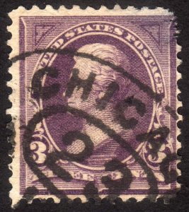 1895, US 3c, Jackson, Used, fault, Sc 268