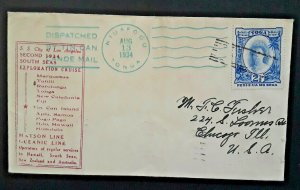 1934 Niuafo'ou Island Tonga To Chicago Illinois Tin Can Canoe Mail