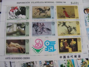 CUBA, Excellent accumulation of Souvenir Sheets & other Stamps