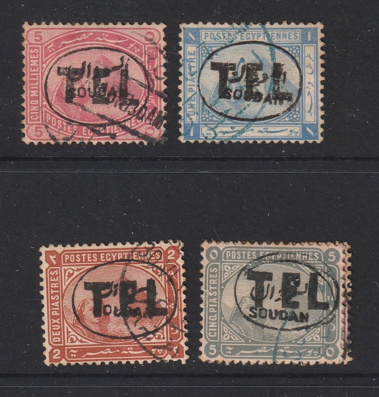 Egypt x 4 old (pyramids) telegraph stamps