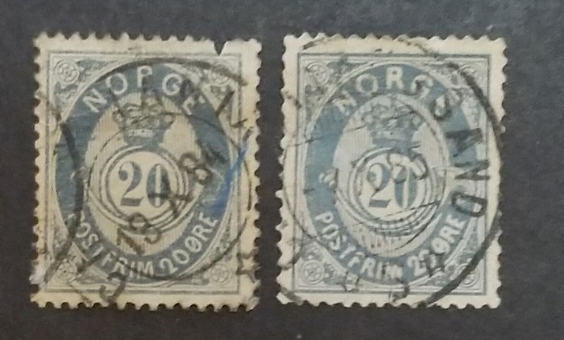 NORWAY Scott 44 44a Used Stamp Lot T4713