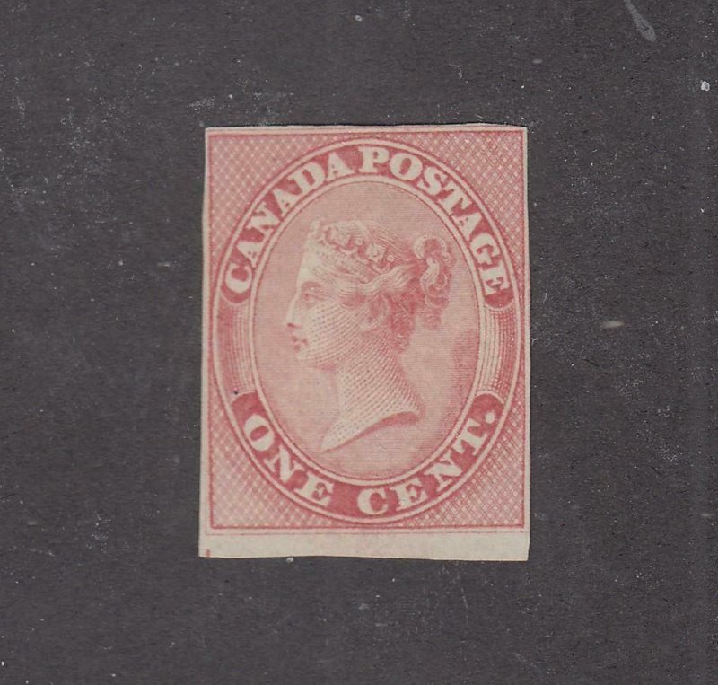CANADA # 8 FVF-MNG 1ct ROSE IMPERF CAT VALUE $750+