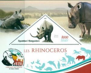 RHINOCEROS ANIMALS FAUNA CHARLES DARWIN MADAGASCAR 2019 MNH STAMP SET 4 SHEETS