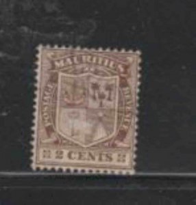 MAURITIUS #138 1910 2c COAT OF ARMS F-VF USED b