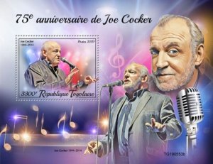 Togo - 2019 British Singer Joe Cocker - Stamp Souvenir Sheet - TG190553b