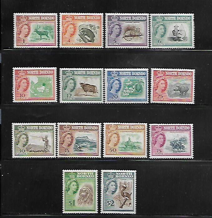 NORTH BORNEO, 280-293, MNH, 1961 ISSUE