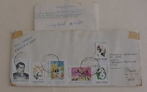 ARGENTINA  COVER WITH LETTER  IN ENGLISH REGISTERED 1985 TO USA