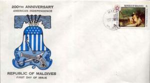 Maldive Islands, First Day Cover, Americana