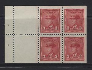 CANADA - #251a - 3c KING GEORGE VI WAR ISSUE BOOKLET PANE (1942) MNH