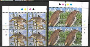 NAURU SG580/1 2003 BIRDLIFE BLOCK OF 4 MNH