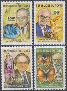 CHAD Item # XX001 CPL MNH SET of 4 DIFF - VARIOUS NOBEL PRIZE LEAUREATES