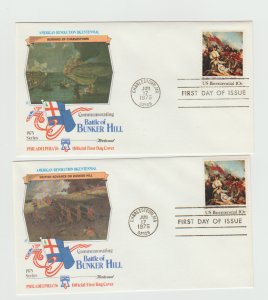 FDC Set of 4 First Day Cover # 1564 Battle of Bunker Hill Fleetwood Bicentennial