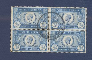 SOUTH AFRICA  - Scott 70  - used  block of four-  King George V - 1930