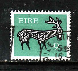 Ireland-Sc#354-used 9p Stag-Animals-1975-