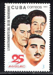 CUBA Sc# 2454  REVOLUTION ANNIVERSARIES military  3c  1981  MNH