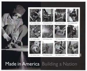 U.S. #4801m  BUILDING A NATION IMPERF SHEET SET OF 5