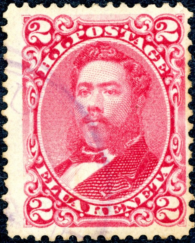 US 38 – 1882 2c Hawaii, lilac rose, perf 12, wove paper Used Fine