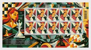 Switzerland Suisse 2024 100 Years International Chess Federation sheetlet MNH