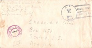 United States Marine Corps Soldier's Free Mail 1943 U.S. Navy, 1st Marine Div...